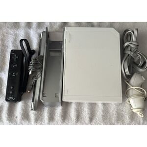 Nintendo Wii Console, W/ Stand, Black Controller, Joy-Con, 2 Games. Tested.